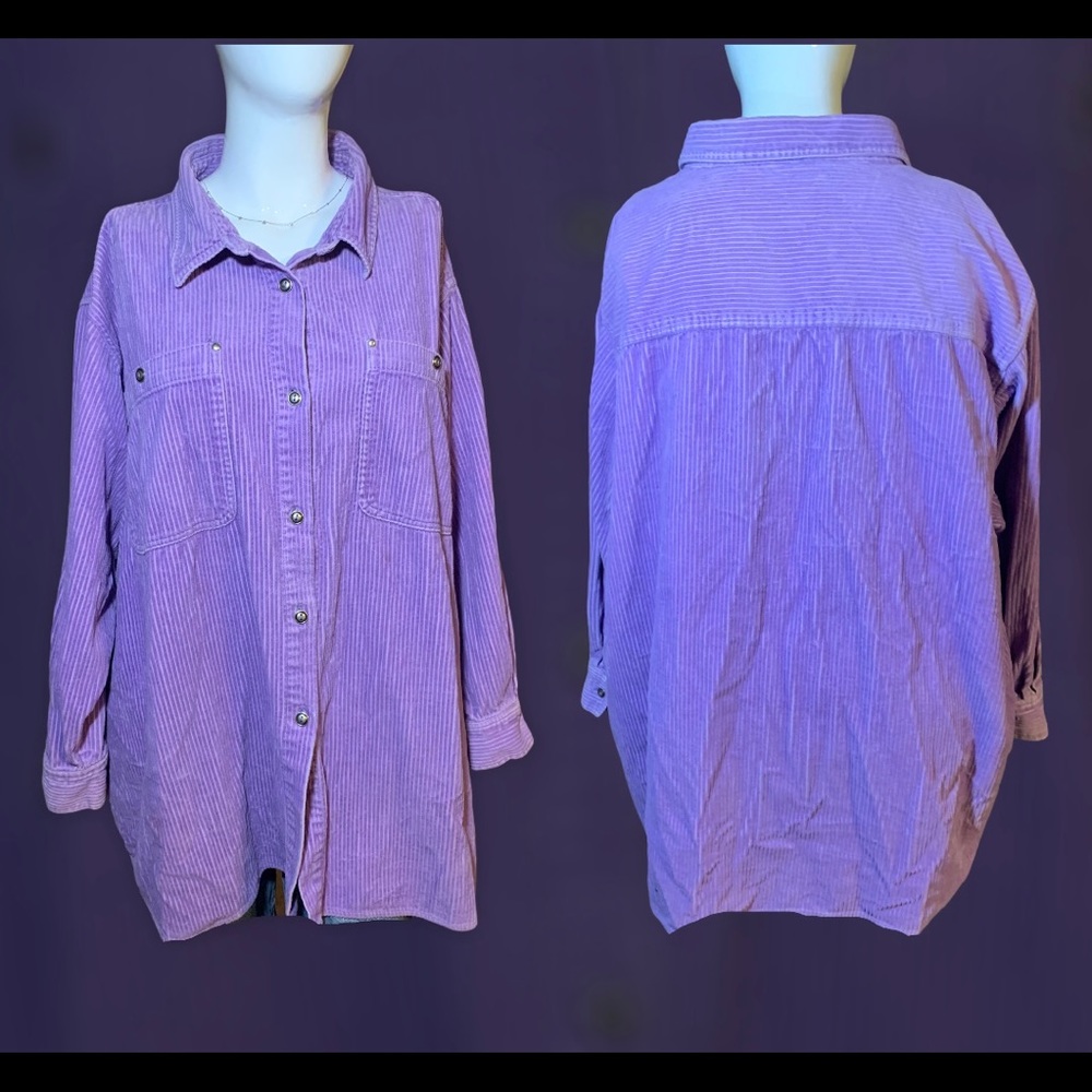 Purple Corduroy Button Up